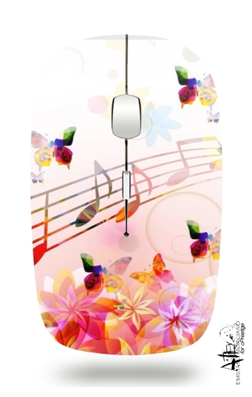  Musical Notes Butterflies for Wireless optical mouse with usb receiver