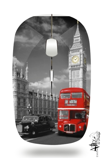  Red bus of London with Big Ben for Wireless optical mouse with usb receiver