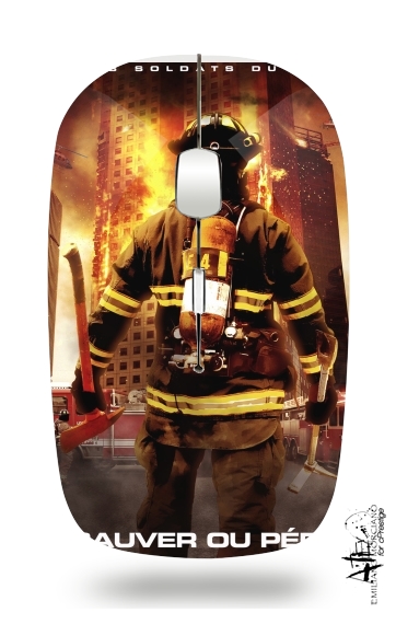  Save or perish Firemen fire soldiers for Wireless optical mouse with usb receiver