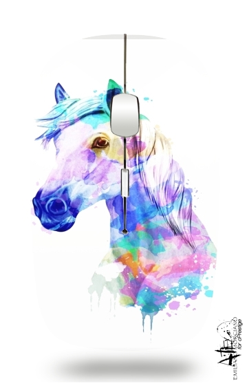  watercolor horse for Wireless optical mouse with usb receiver