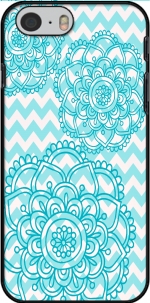 Case aqua chevrons and flowers for Iphone 6 4.7