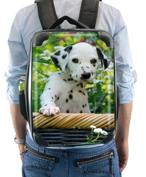  Cute Dalmatian puppy in a basket  for Backpack