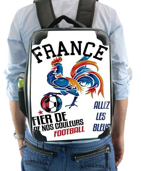  France Football Coq Sportif Fier de nos couleurs Allez les bleus for Backpack