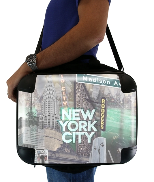  New York City II [green] for Laptop briefcase 15" / Notebook / Tablet