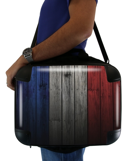  Wooden French Flag for Laptop briefcase 15" / Notebook / Tablet