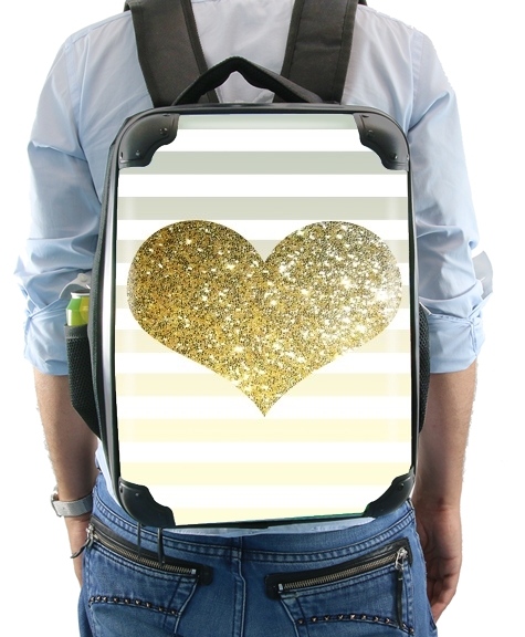  Sunny Gold Glitter Heart for Backpack