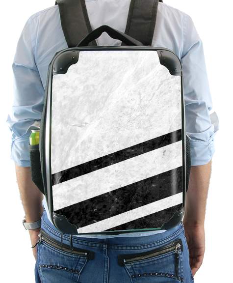  White Striped Marble for Backpack