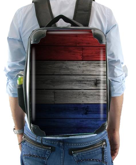  Wooden French Flag for Backpack