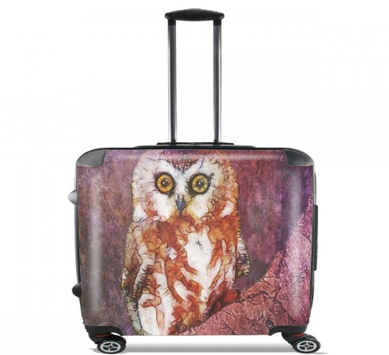  abstract cute owl for Wheeled bag cabin luggage suitcase trolley 17" laptop