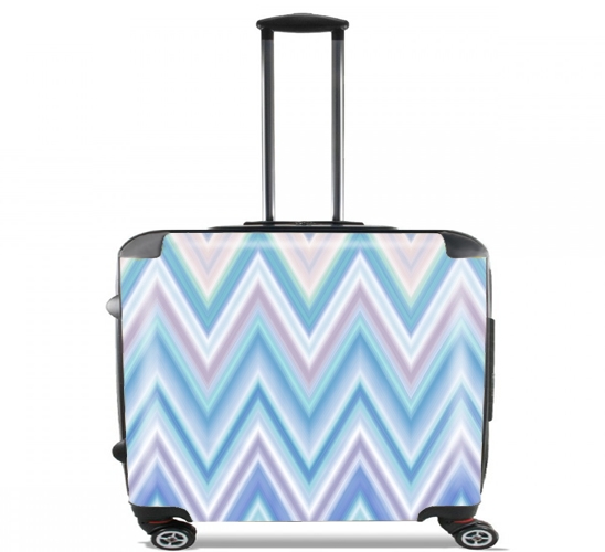  BLUE COLORFUL CHEVRON  for Wheeled bag cabin luggage suitcase trolley 17" laptop