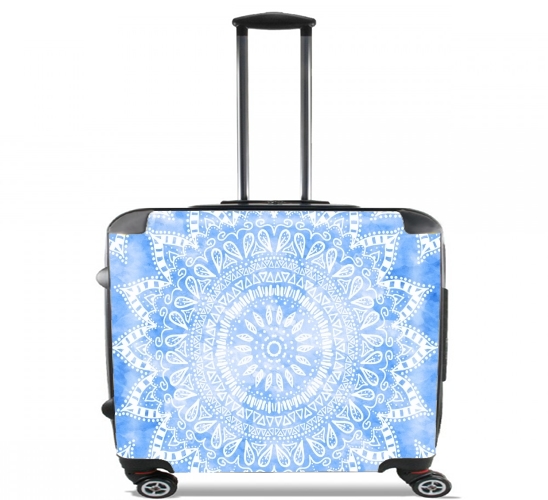  Bohemian Flower Mandala in Blue for Wheeled bag cabin luggage suitcase trolley 17" laptop