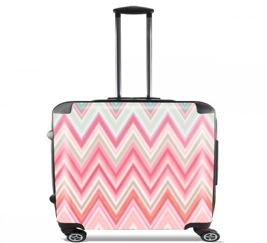  colorful chevron in pink for Wheeled bag cabin luggage suitcase trolley 17" laptop