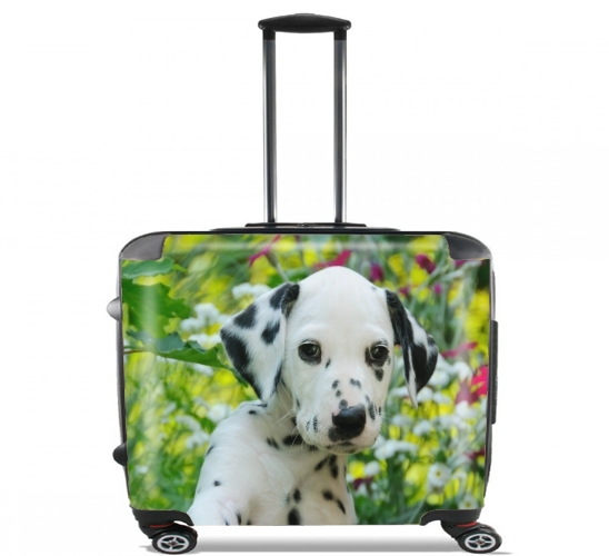  Cute Dalmatian puppy in a basket  for Wheeled bag cabin luggage suitcase trolley 17" laptop