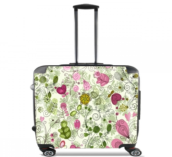  doodle flowers for Wheeled bag cabin luggage suitcase trolley 17" laptop