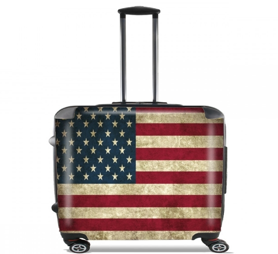  Flag USA Vintage for Wheeled bag cabin luggage suitcase trolley 17" laptop