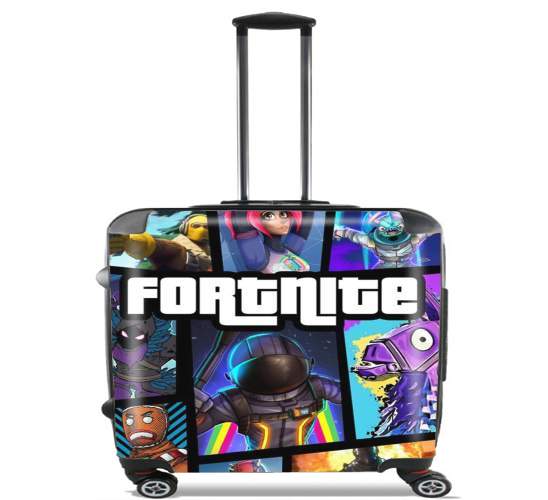  Fortnite - Battle Royale Art Feat GTA for Wheeled bag cabin luggage suitcase trolley 17" laptop