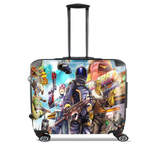  Fortnite Characters with Guns for Wheeled bag cabin luggage suitcase trolley 17" laptop