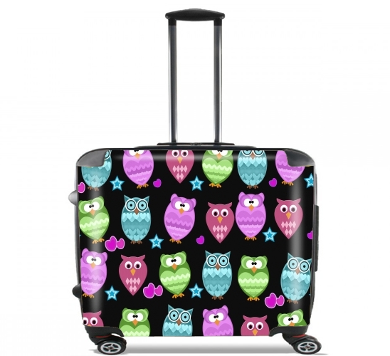  funky owls for Wheeled bag cabin luggage suitcase trolley 17" laptop
