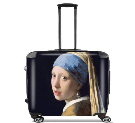  Girl with a Pearl Earring for Wheeled bag cabin luggage suitcase trolley 17" laptop