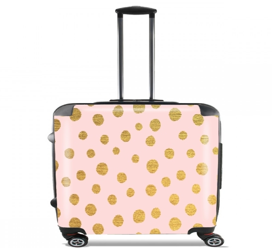  Golden Dots And Pink for Wheeled bag cabin luggage suitcase trolley 17" laptop