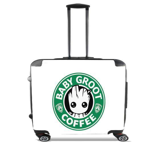  Groot Coffee for Wheeled bag cabin luggage suitcase trolley 17" laptop