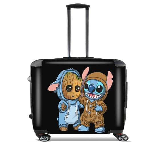  Groot x Stitch for Wheeled bag cabin luggage suitcase trolley 17" laptop