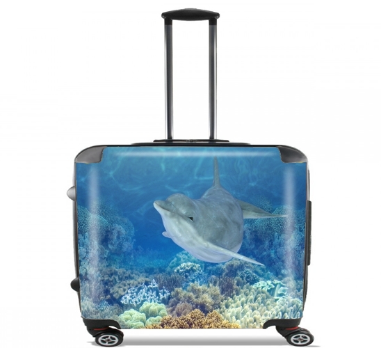  happy dolphins for Wheeled bag cabin luggage suitcase trolley 17" laptop