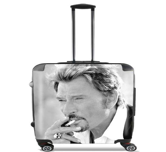  johnny hallyday Smoke Cigare Hommage for Wheeled bag cabin luggage suitcase trolley 17" laptop