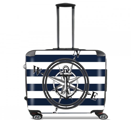  Navy Striped Nautica for Wheeled bag cabin luggage suitcase trolley 17" laptop
