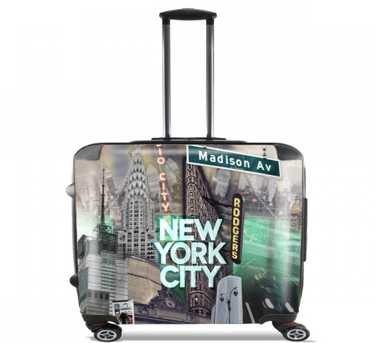  New York City II [green] for Wheeled bag cabin luggage suitcase trolley 17" laptop