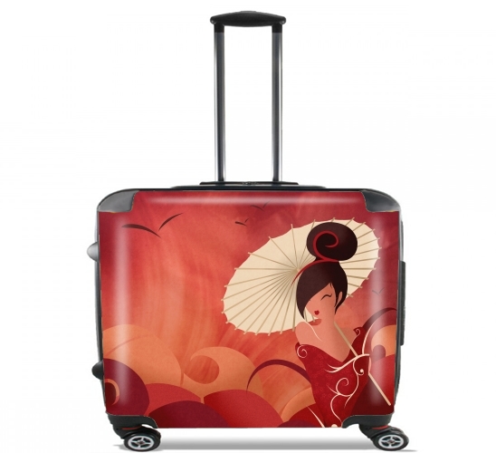 Sakura Asian Geisha for Wheeled bag cabin luggage suitcase trolley 17" laptop