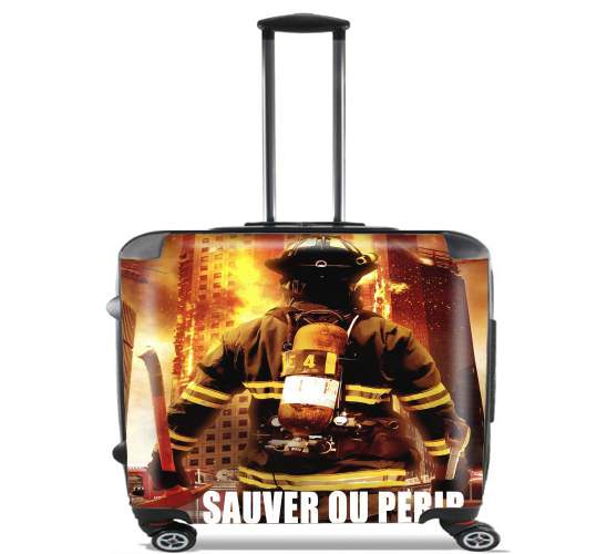  Save or perish Firemen fire soldiers for Wheeled bag cabin luggage suitcase trolley 17" laptop