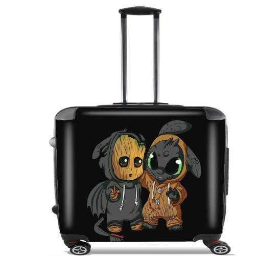 Groot x Dragon krokmou for Wheeled bag cabin luggage suitcase trolley 17" laptop