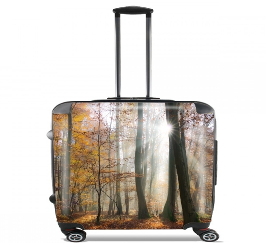  Sun rays in a mystic misty forest for Wheeled bag cabin luggage suitcase trolley 17" laptop