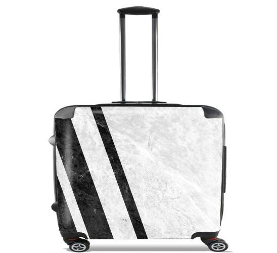  White Striped Marble for Wheeled bag cabin luggage suitcase trolley 17" laptop