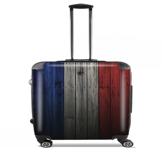  Wooden French Flag for Wheeled bag cabin luggage suitcase trolley 17" laptop