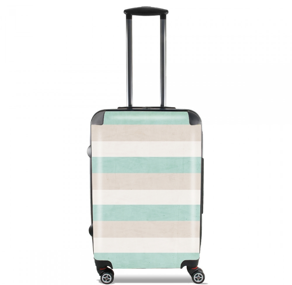  aqua and sand stripes for Lightweight Hand Luggage Bag - Cabin Baggage