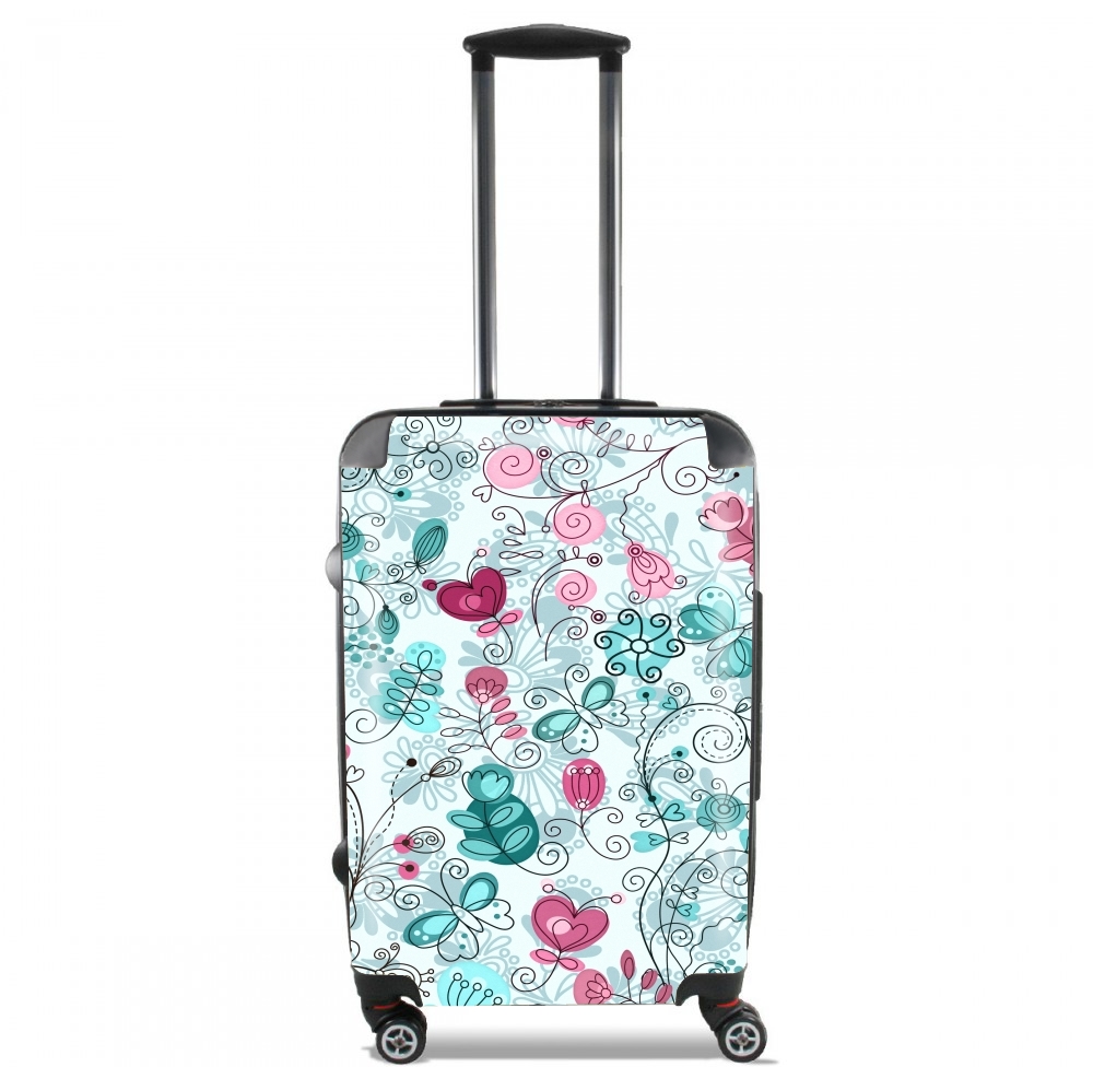  doodle flowers and butterflies for Lightweight Hand Luggage Bag - Cabin Baggage