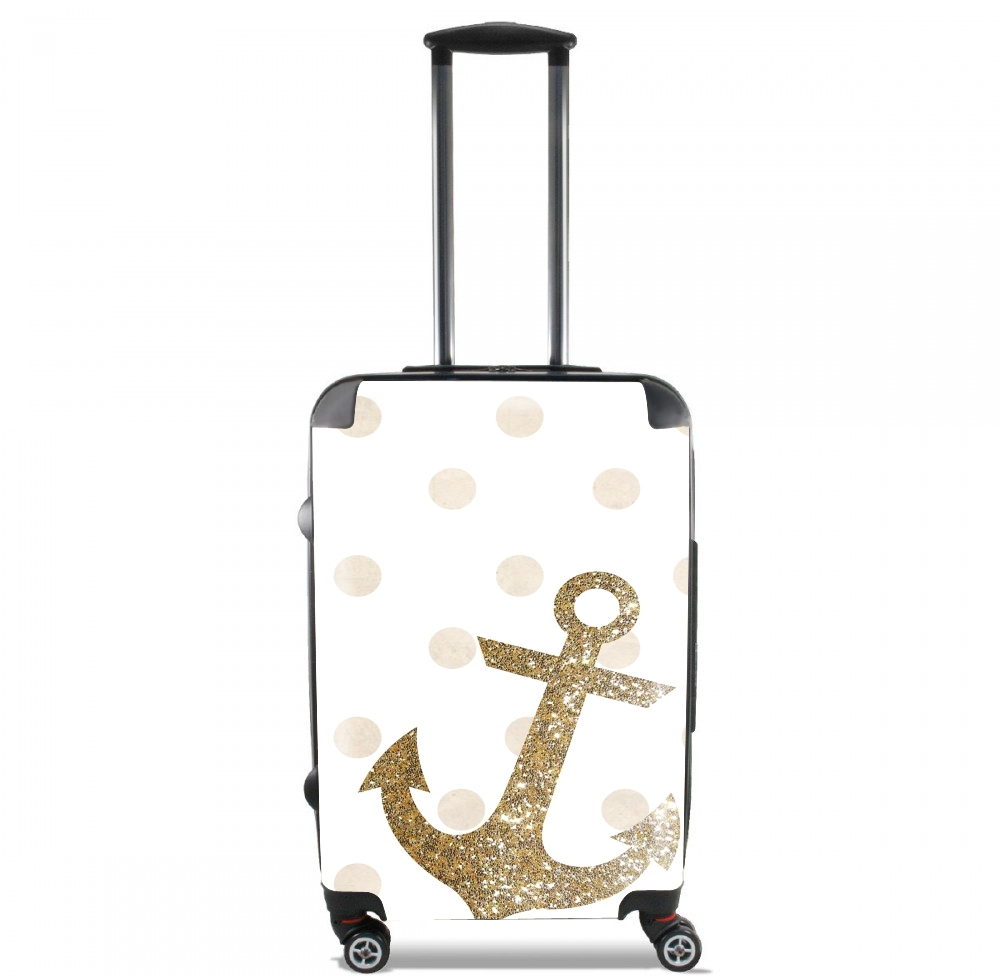  Glitter Anchor and dots in gold for Lightweight Hand Luggage Bag - Cabin Baggage
