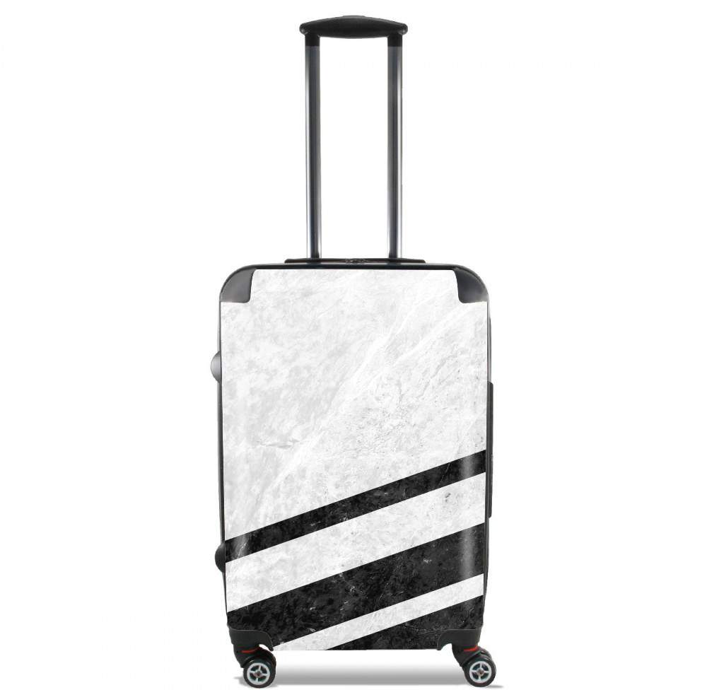  White Striped Marble for Lightweight Hand Luggage Bag - Cabin Baggage