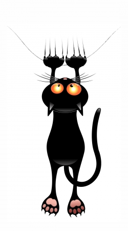 cover Black Cat Cartoon Hang