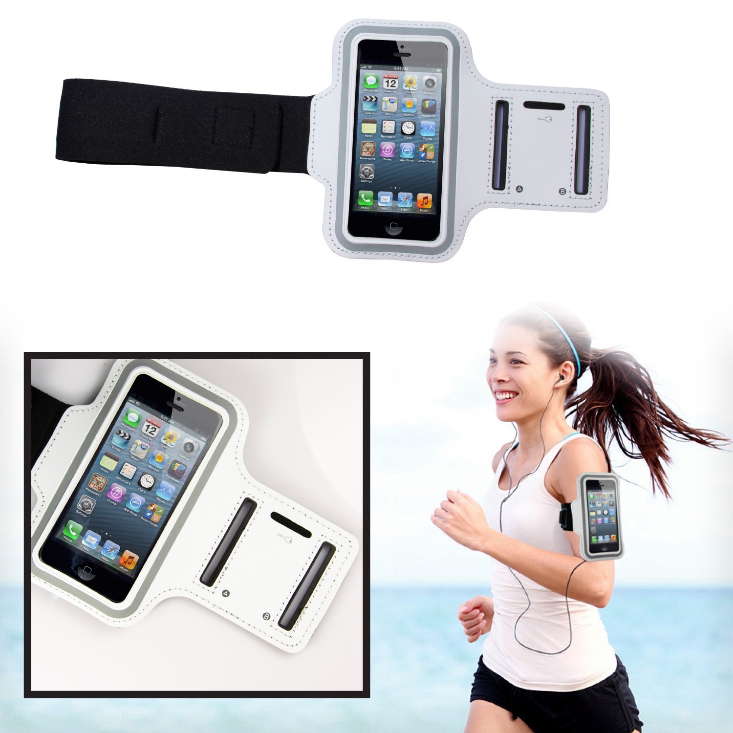 Sport Armband for Jogging / Gymnastics / Sport - White