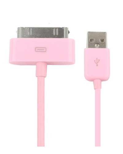 USB Sync Data Charging Cable For iPod iPhone 4/4S iPad2/3 Pink
