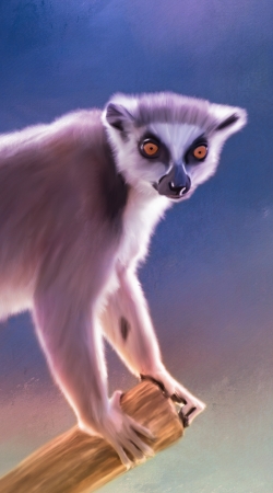 cover Cute painted Ring-tailed lemur