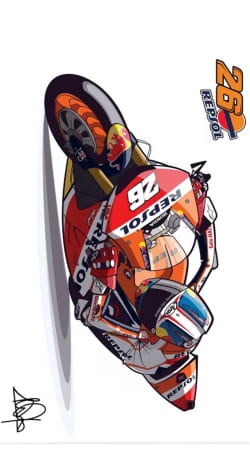 cover Dani Pedrosa Moto GP Cartoon Art