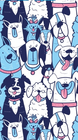 cover Dogs seamless pattern