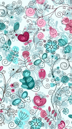 cover doodle flowers and butterflies
