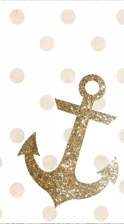 cover Glitter Anchor and dots in gold