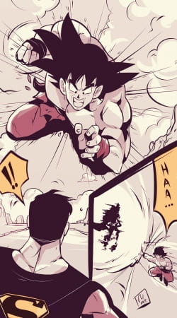 cover Goku vs superman