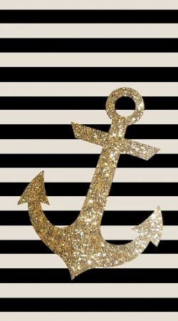 cover gold glitter anchor in black
